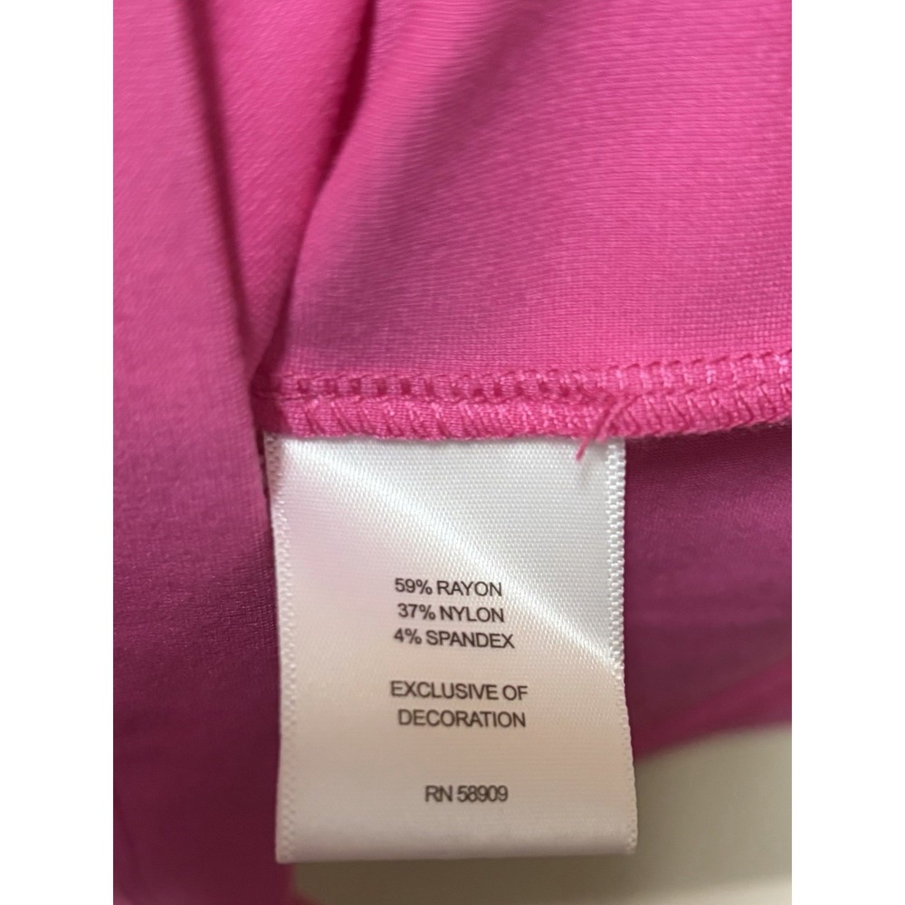 Gibson La Timer Hot Pink Size Medium Monte Knit Midi Sleeveless Bodycon - Picture 7 of 8